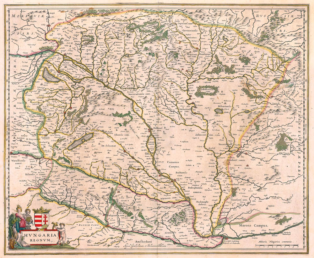 Hvngaria Hongarije 1645 Willem Blaeu